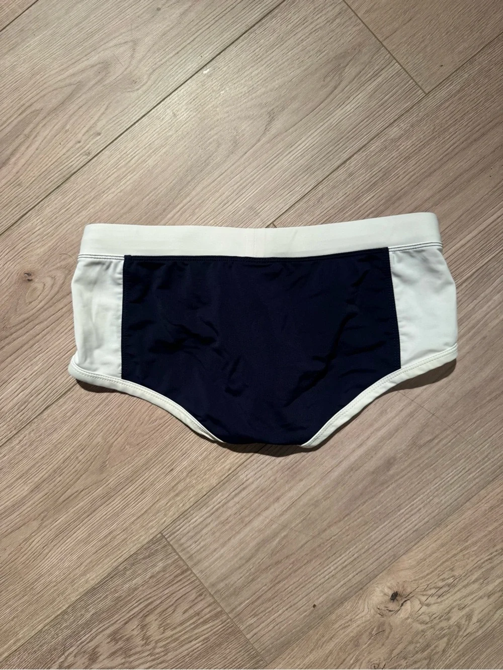 Pool Boy Navy Swim Briefs with White Waistband